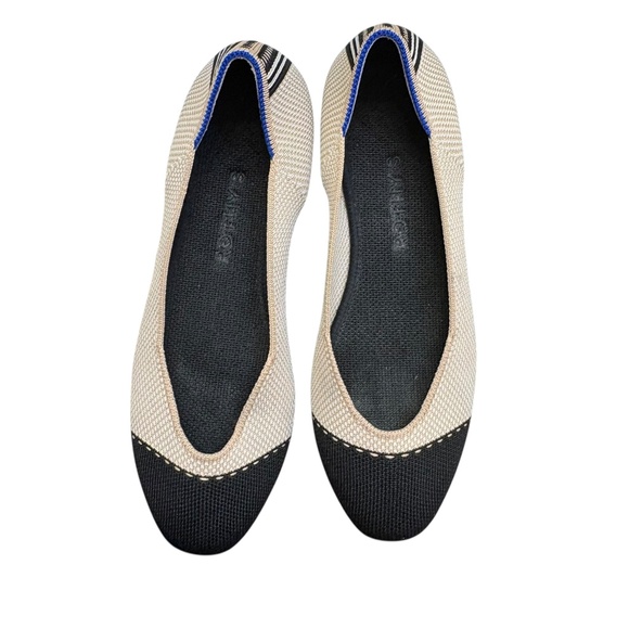 Rothy's Tuxedo Captoe Square Toe Flats - Picture 1 of 7